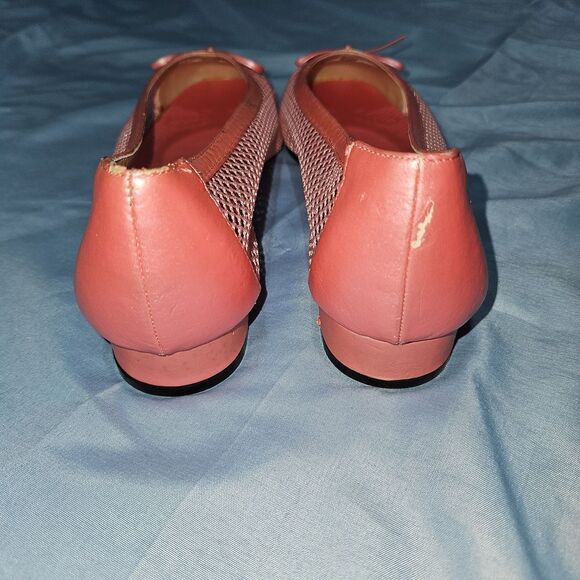 Vintage Annie Pink Bowtie Mesh Slip On Flats - Picture 3 of 9